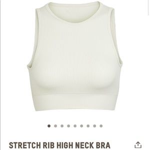 SKIMS STRETCH RIB HIGH NECK BRA in BONE ( Cream)